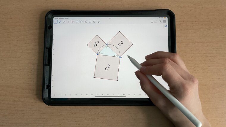 Nutzung eines Tablets für geometrische Fragestellungen